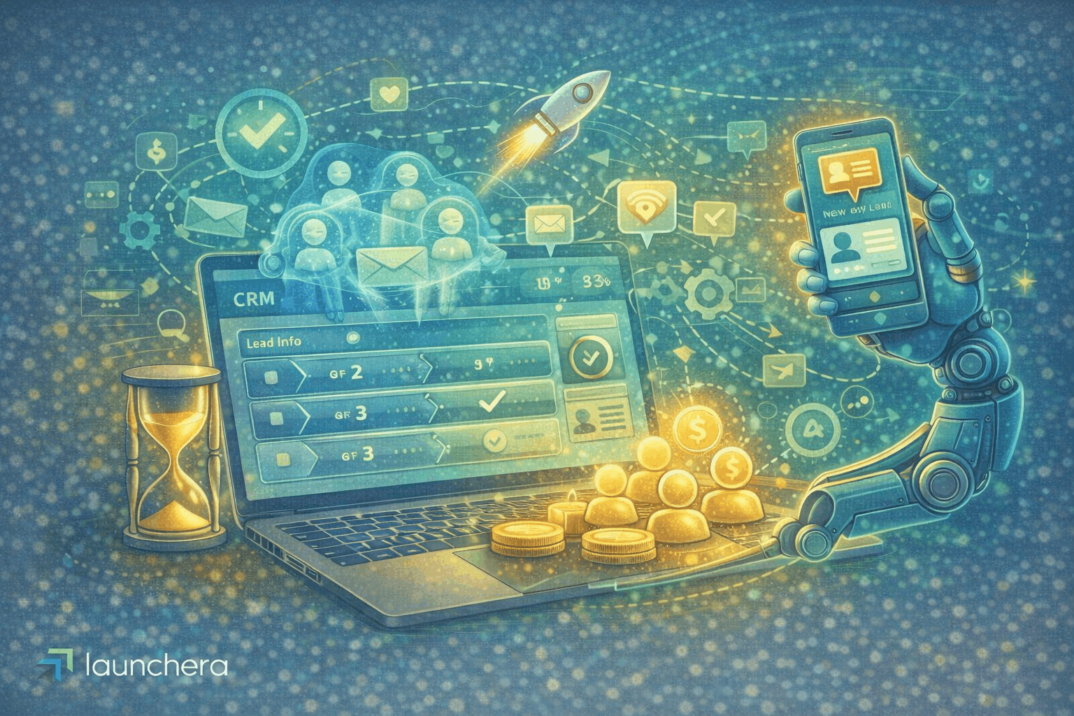 CRM automation system improving lead follow-up time through automated workflows, instant notifications, and smart task management